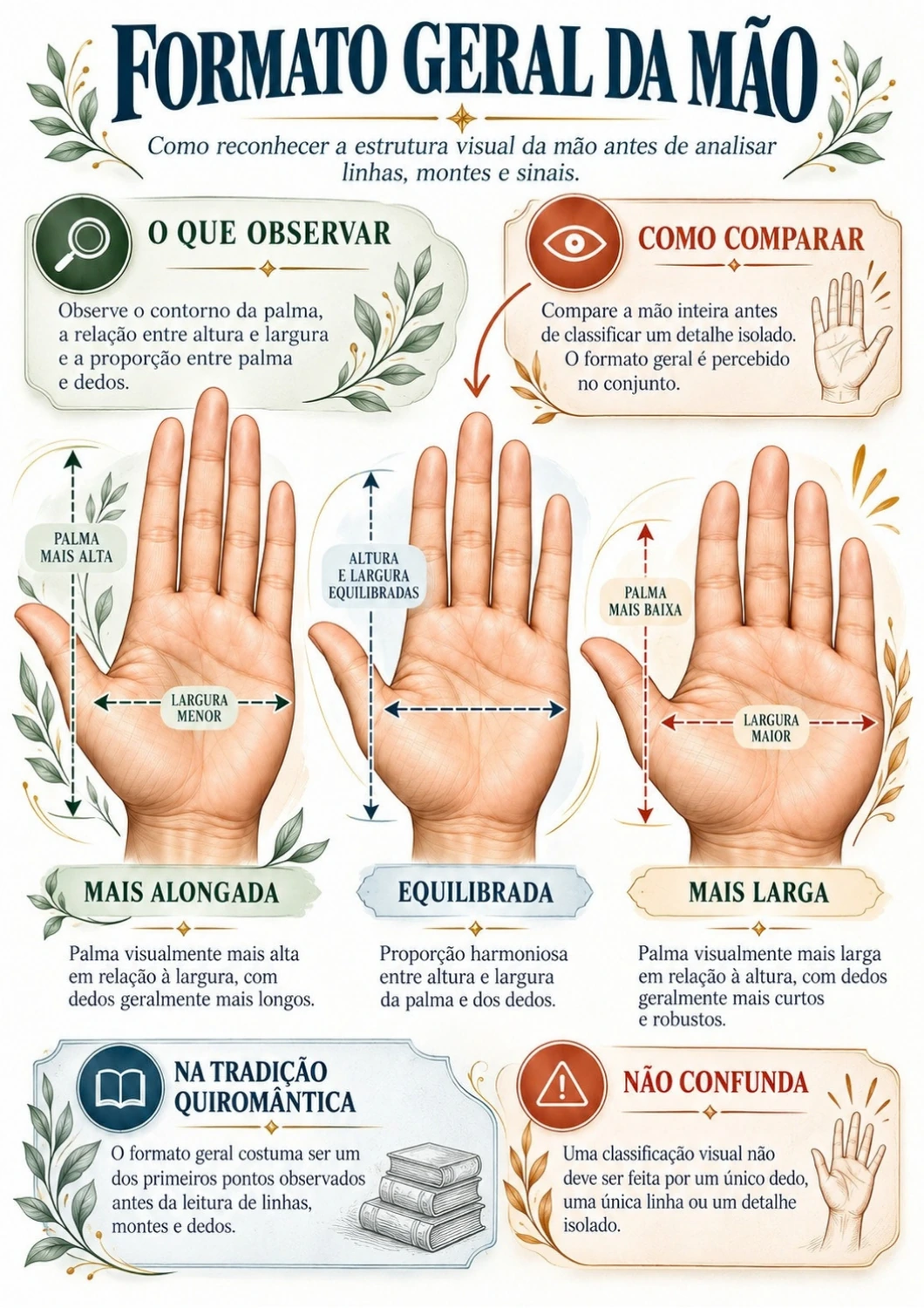Formato geral da mão
