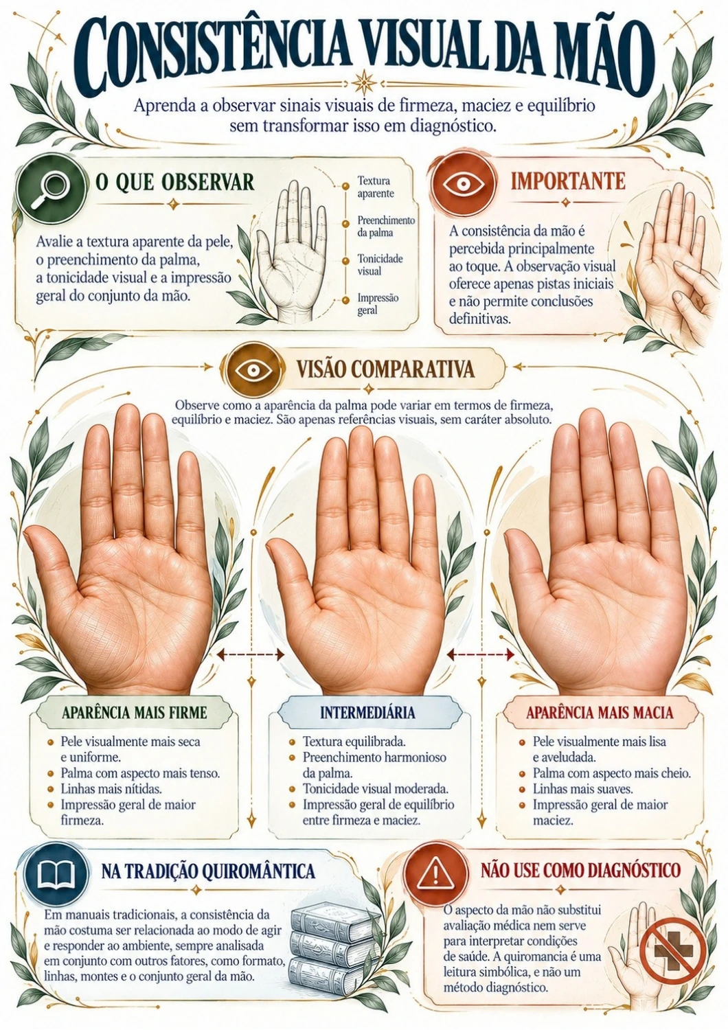 Consistência visual da mão